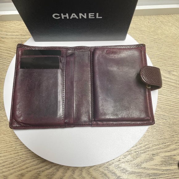 Authentic Chanel Burgundy Leather Wallet - Picture 5 of 12